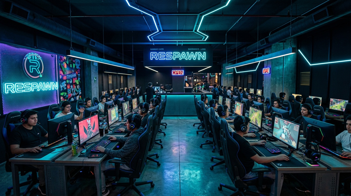 Respawn Cafe Peru gaming interior Barranco Lima